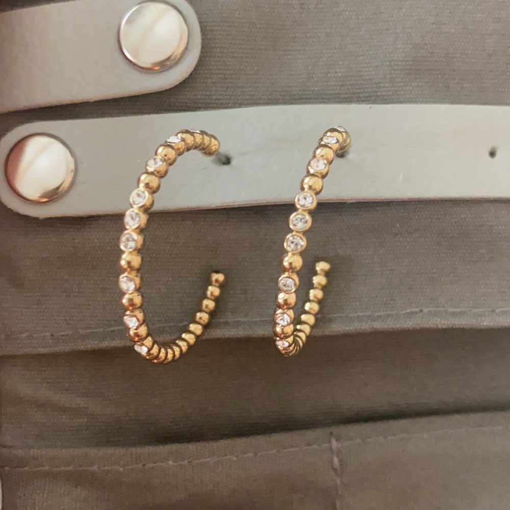 Swarovski gold plated hoops